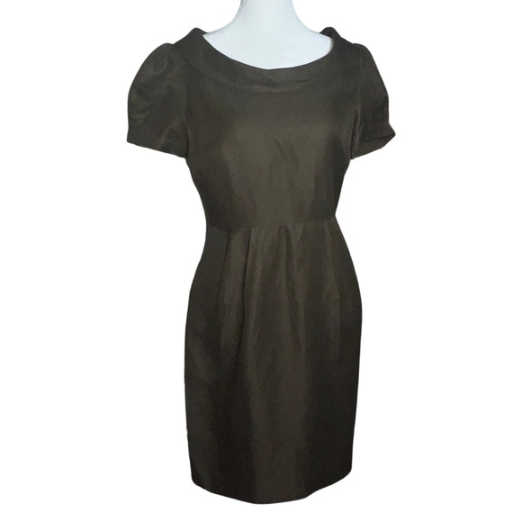 Maeve Anthropologie Linen Silk Vintage Inspired  Puff Sleeve Dress Cottagecore - Picture 1 of 5